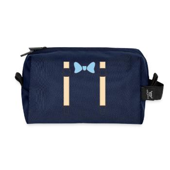 Bow Tie and Suspenders - bow tie straps - Recycled Toiletry Zip Bag - navy - Front