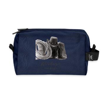Western Life Cowboy Boots Lasso - Recycled Toiletry Zip Bag - navy - Front
