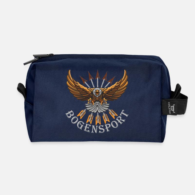 Majestätischer Adler mit Pfeilen - Recycelte Kulturtasche - Navy