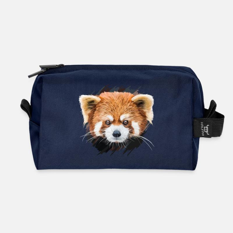 Roter Panda - Recycelte Kulturtasche - Navy