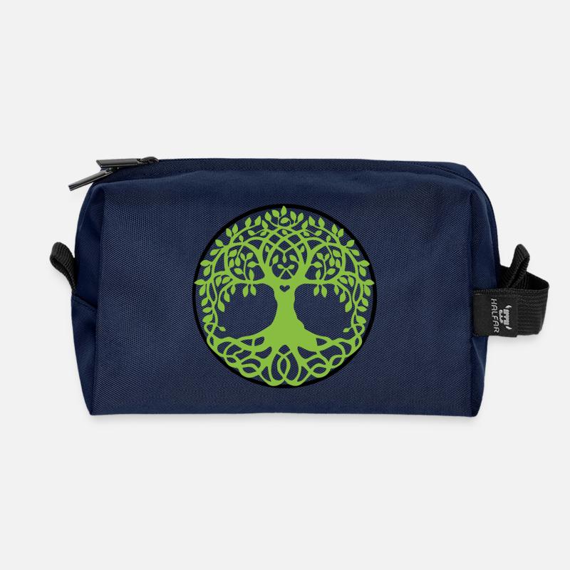 Mandala Baum des Lebens - Recycelte Kulturtasche - Navy