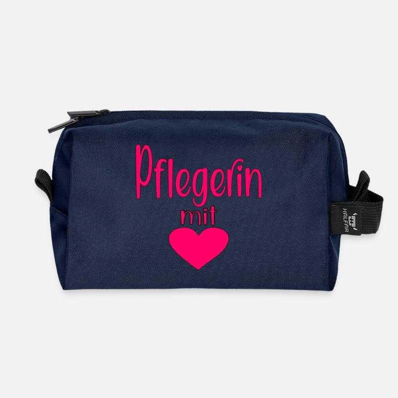 Pflegerin - Herz Symbol - Pflegefachfrau - DANKE - Recycelte Kulturtasche - Navy