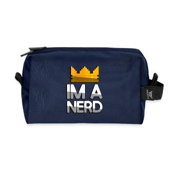 IM A NERD + King Crown - Jeux - Trousse de toilette en tissu recyclé - marine - Devant
