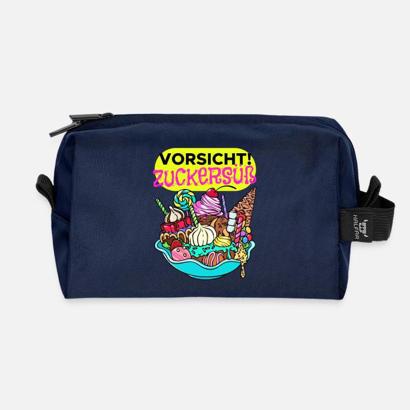 Naschkatzen Konditor Cupcake Statement Süßigkeiten - Recycelte Kulturtasche - Navy