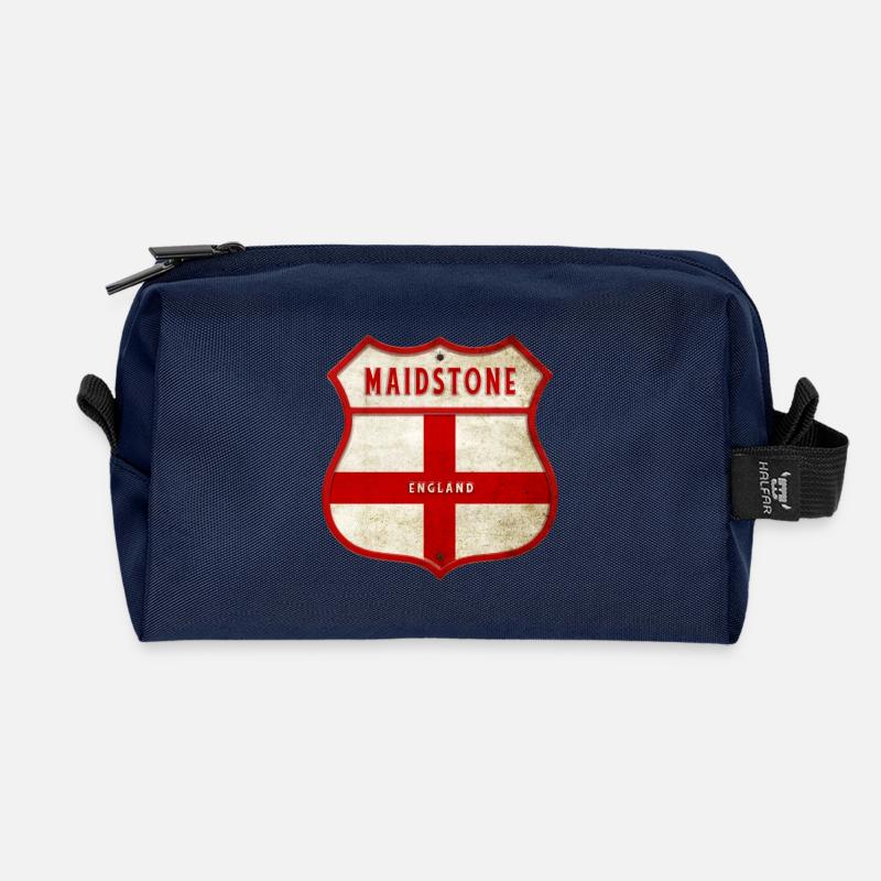 Maidstone England Wappen - Recycelte Kulturtasche - Navy