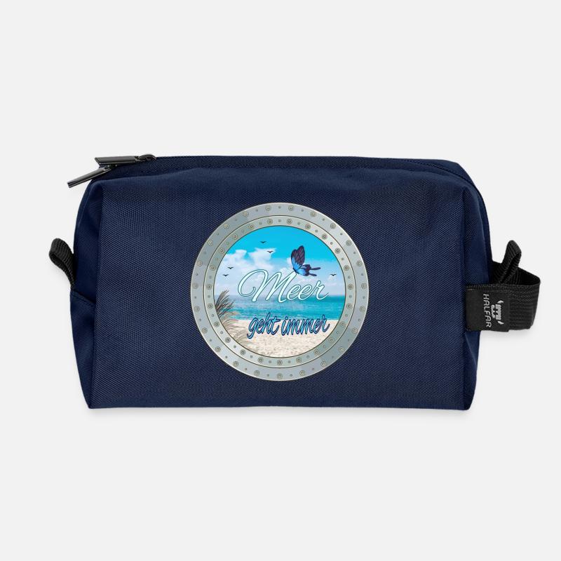 Meer geht immer – Strandlook - Recycelte Kulturtasche - Navy