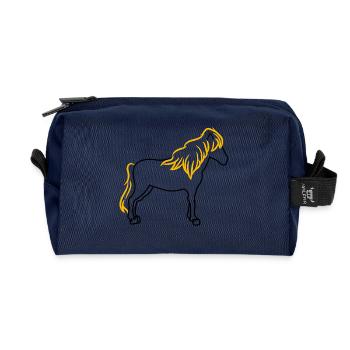 Isländer Islandpferde Pferde Pferdenarr Reiten - Recycelte Kulturtasche - Navy - Vorne