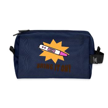 Pregnant Pregnancy Mother Statement Baby - Recycled Toiletry Zip Bag - navy - Front