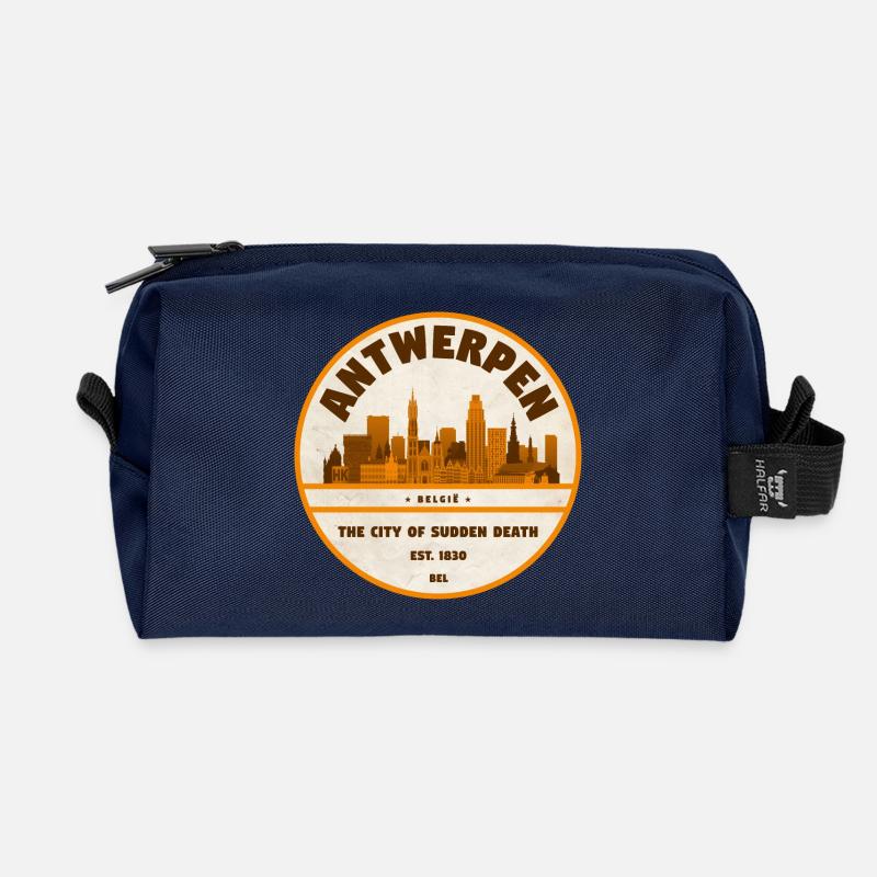 Antwerpen Skyline Vintage - Recycelte Kulturtasche - Navy