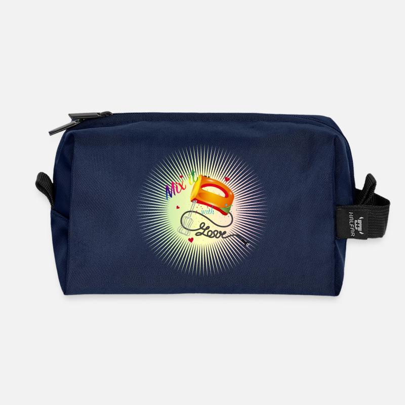 farbenfrohes Handrührgerät mit coolem Spruch - Recycelte Kulturtasche - Navy