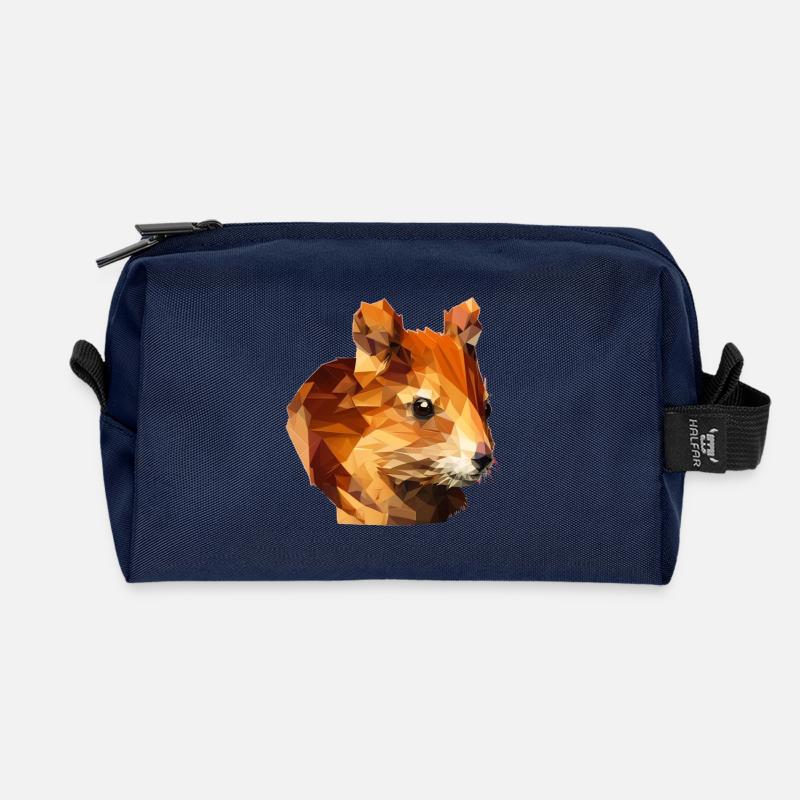 Polygon Eichhörnchen - Recycelte Kulturtasche - Navy