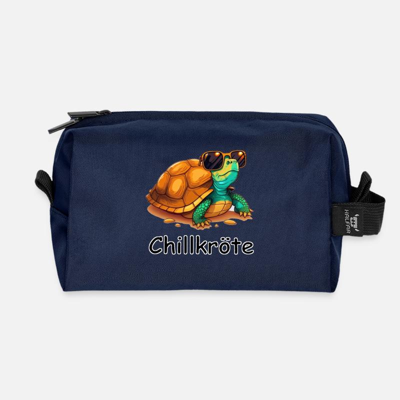 Chillkröte - Recycelte Kulturtasche - Navy