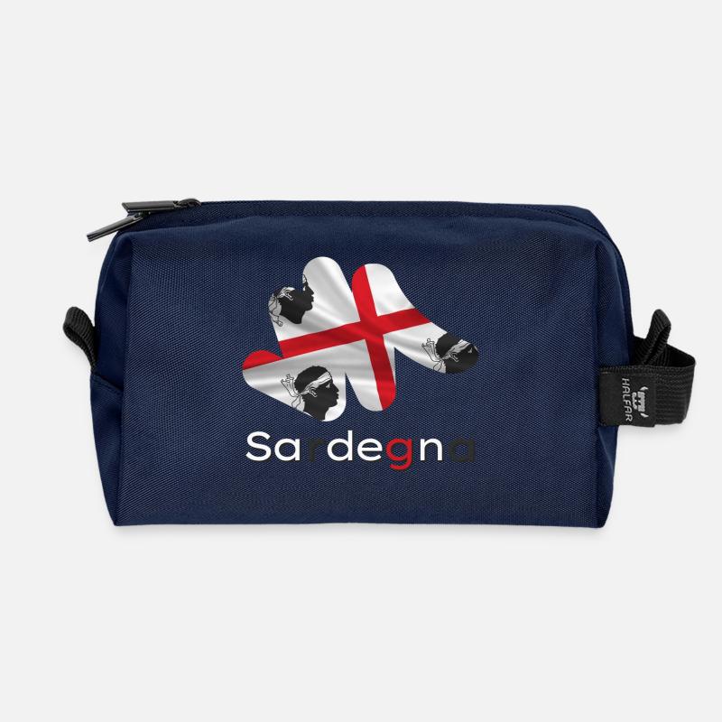 Drapeau Sardaigne - Trousse de toilette en tissu recyclé - marine