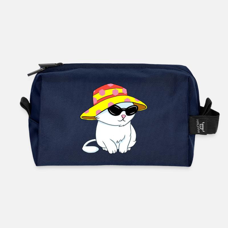 Kätzchen im Strandstil - Recycelte Kulturtasche - Navy
