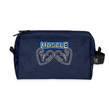 Muscles above all, no pain no gain! - Recycled Toiletry Zip Bag - navy - Front