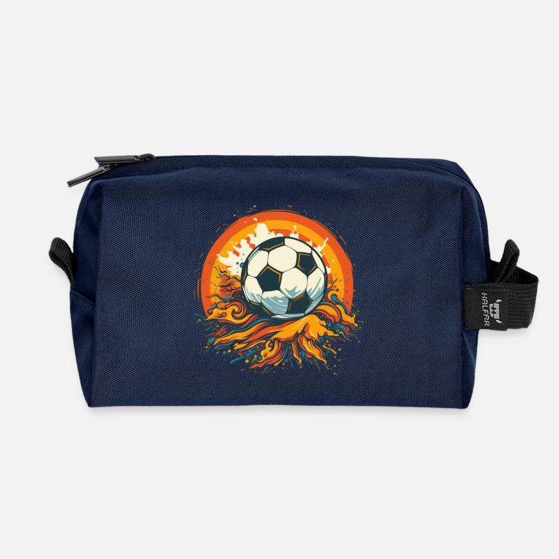 Fußball Ball - Recycelte Kulturtasche - Navy