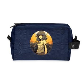 Anime Girl10 - Trousse de toilette en tissu recyclé - marine - Devant