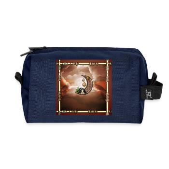 Steampunk-Mond mit Welpen - Recycelte Kulturtasche - Navy - Vorne