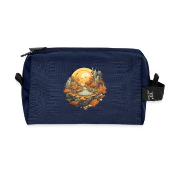 Herbstliche Landschaft - Recycelte Kulturtasche - Navy - Vorne