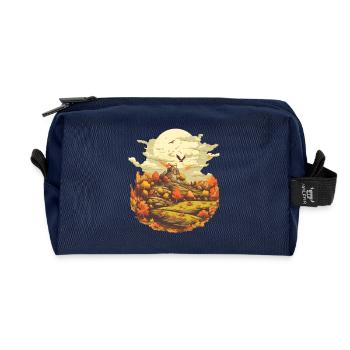 Herbstliche Landschaft - Recycelte Kulturtasche - Navy - Vorne