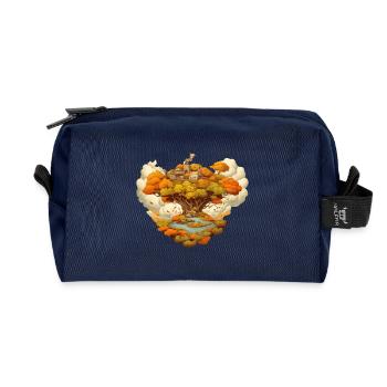 Herbstliche Landschaft - Recycelte Kulturtasche - Navy - Vorne