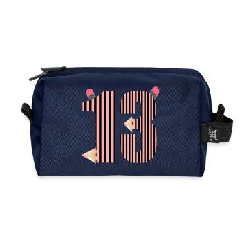 SCHOOL CHILD THIRTEEN - NUMBER 13 - Recycled Toiletry Zip Bag - navy - Front