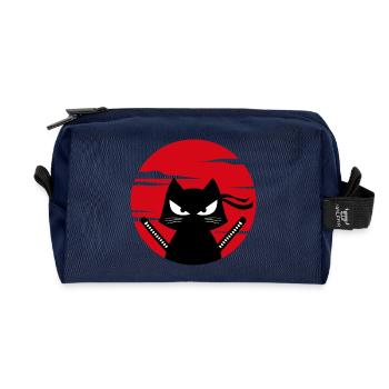 Cat Mangastyle Anime Manga Japanese Animation - Recycled Toiletry Zip Bag - navy - Front
