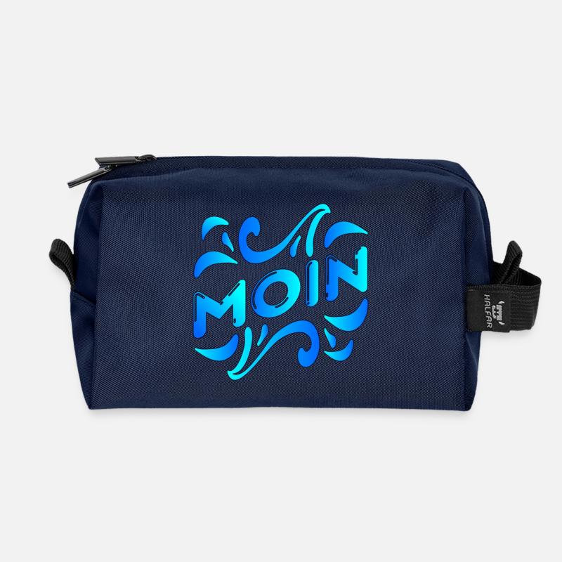 SCHRIFTZUG MOIN ELBE WELLEN - Recycelte Kulturtasche - Navy