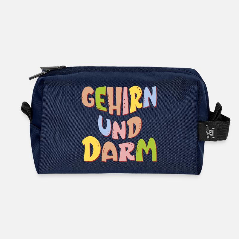 GEHIRN UND DARM - MENTALE GESUNDHEIT ACHTSAMKEIT - Recycelte Kulturtasche - Navy