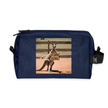 Kangaroo Meme Design - Printflow - Recycled Toiletry Zip Bag - navy - Front