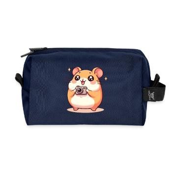 Appareil photo Hamster - Trousse de toilette en tissu recyclé - marine - Devant