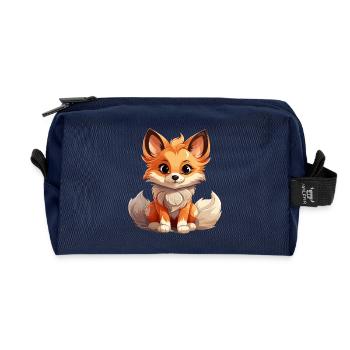 Fuchs - Kawaii Style - Recycelte Kulturtasche - Navy - Vorne
