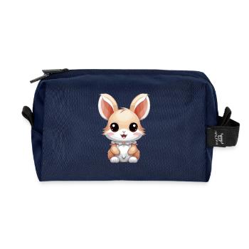 Hase - Kawaii Style - Recycelte Kulturtasche - Navy - Vorne