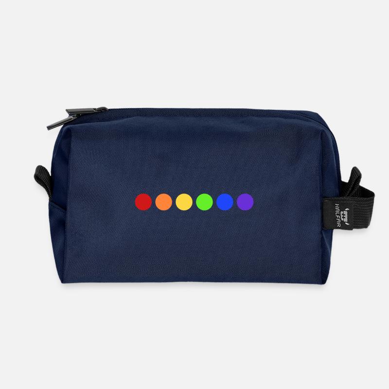 Regenbogen Farbkreise - Recycelte Kulturtasche - Navy
