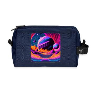 Space fantasy - Recycled Toiletry Zip Bag - navy - Front