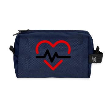 heart beat - Recycelte Kulturtasche - Navy - Vorne
