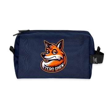 Zéro donné - Illustration de renard - Trousse de toilette en tissu recyclé - marine - Devant