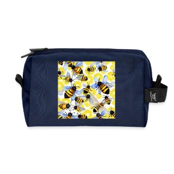 The Bees (Watercolor) - Recycled Toiletry Zip Bag - navy - Front