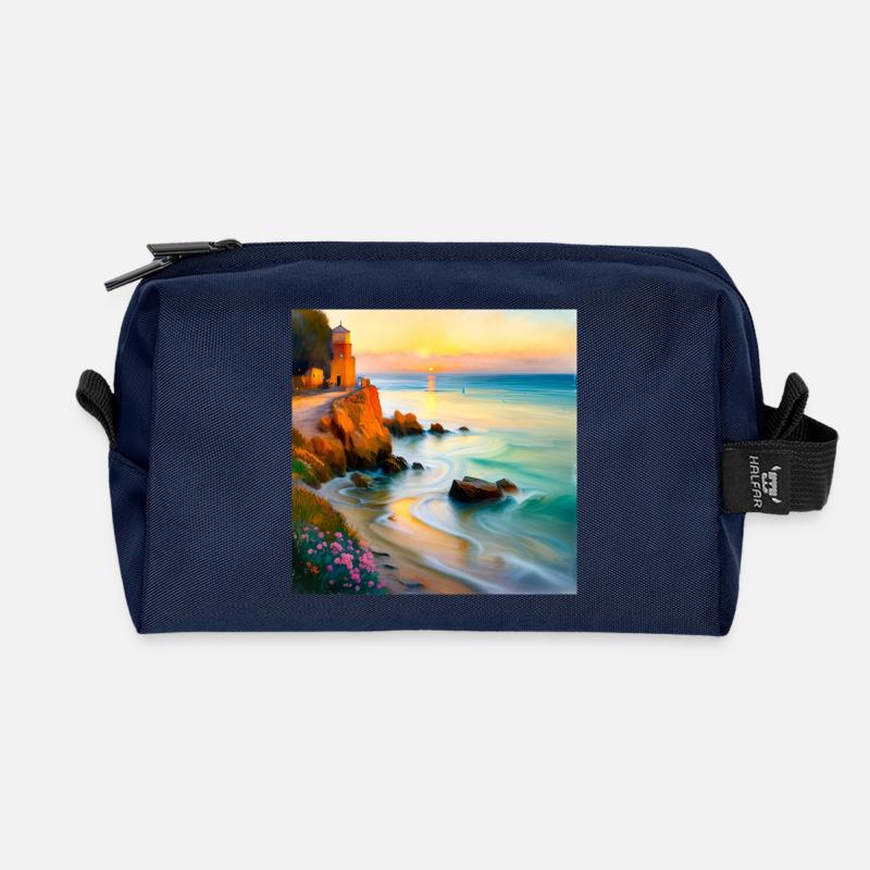 Bucht des Impressionismus - Recycelte Kulturtasche - Navy