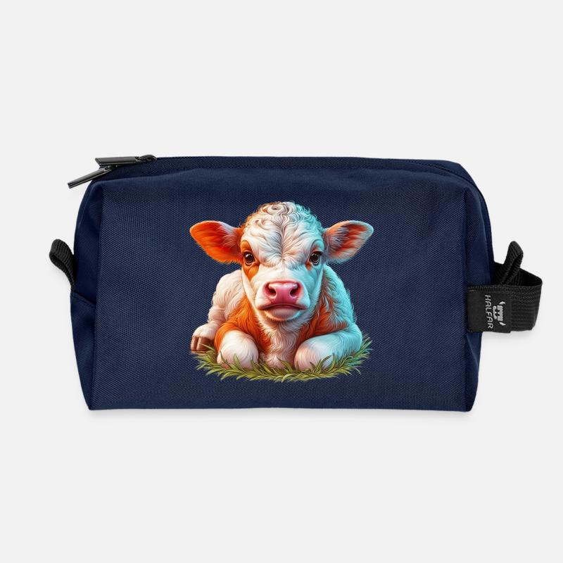 Kuh - Recycelte Kulturtasche - Navy