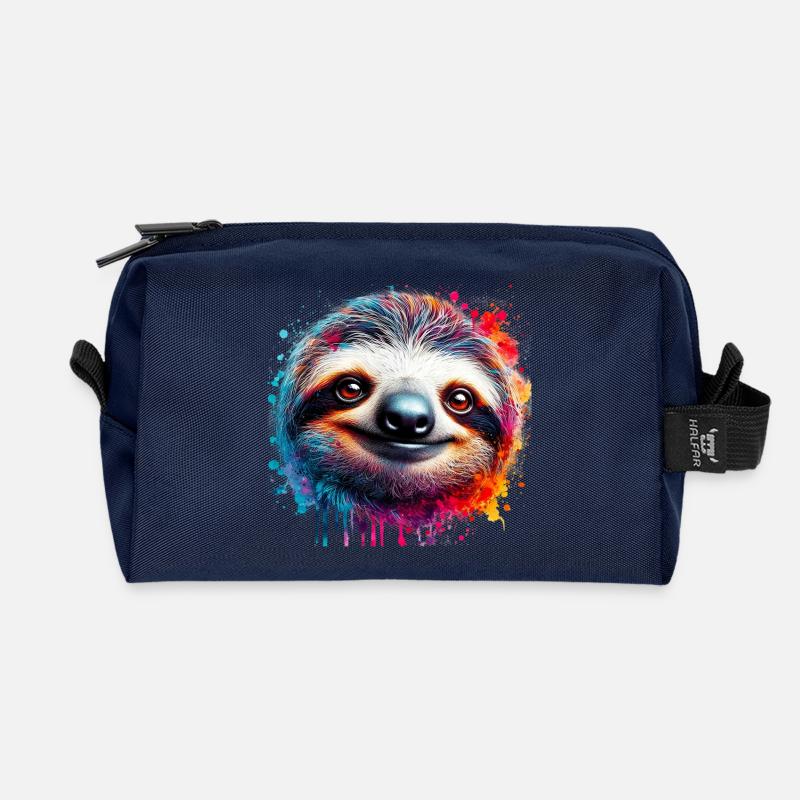 Faultier - Recycelte Kulturtasche - Navy
