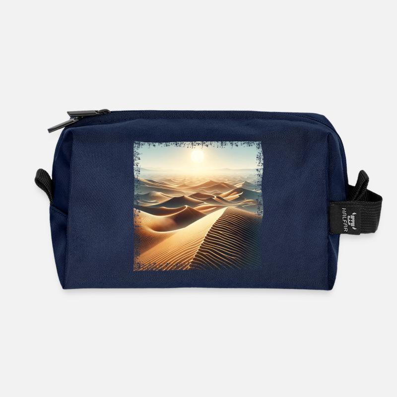 Sahara Wüste Sonnenuntergang - Recycelte Kulturtasche - Navy
