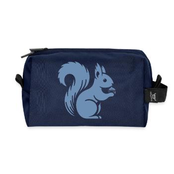 Silhouette d’écureuil minimaliste avec écrou - Trousse de toilette en tissu recyclé - marine - Devant
