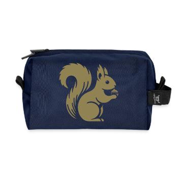 Silhouette d’écureuil minimaliste avec écrou - Trousse de toilette en tissu recyclé - marine - Devant