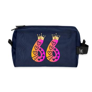 66. Geburtstag - Krone - Recycelte Kulturtasche - Navy - Vorne