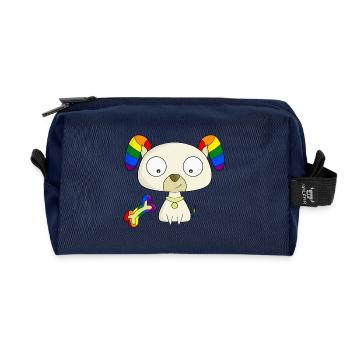 Regenbogen-Welpe - Recycelte Kulturtasche - Navy - Vorne