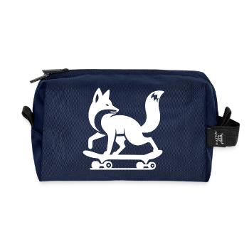 Fuchs Silhouette minimalistisch Skateboard Skater - Recycelte Kulturtasche - Navy - Vorne