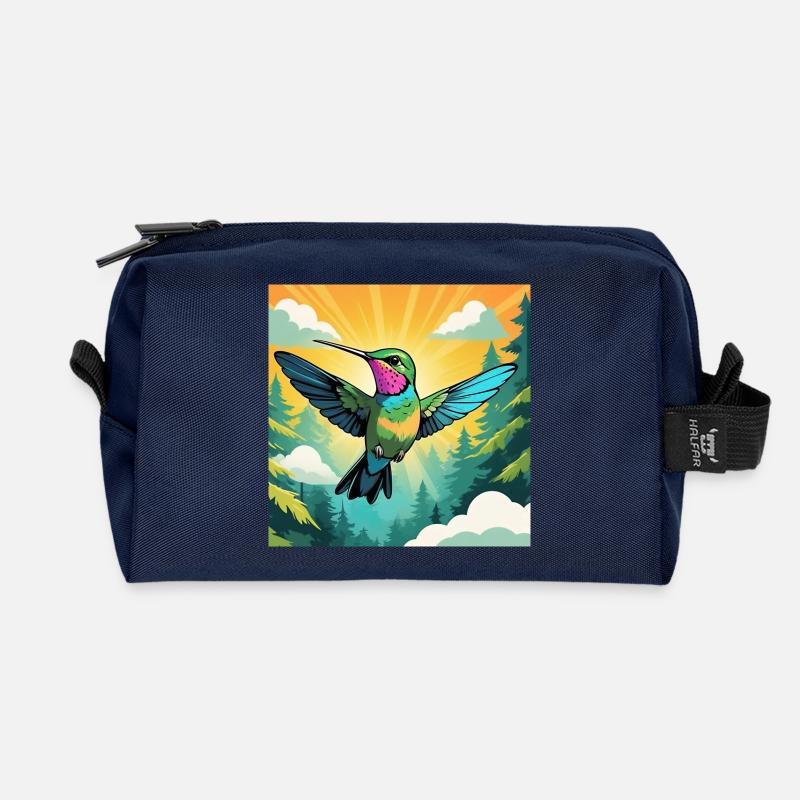 Hummingbird - Recycled Toiletry Zip Bag - navy
