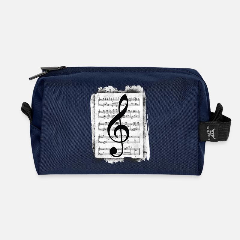 Musik mit Musiknoten - Recycelte Kulturtasche - Navy