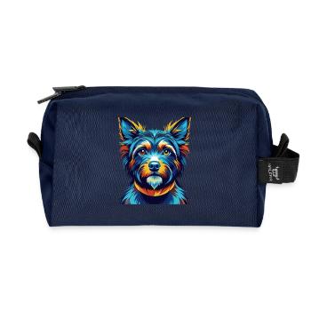 Magyar Agar Dog Breed Colorful Cartoon Kawaii - Recycled Toiletry Zip Bag - navy - Front